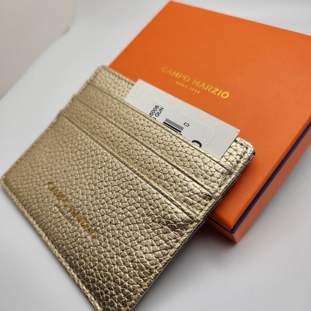 Campo Marzio Roma Leather Wallet Two Toned Gold/Gun Metal NWT with original box - Picture 8 of 8